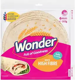 IGA Wonder White High Fibre Wraps 6 Pack offer