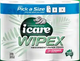 IGA icare Wipex Pick a Size Paper Towel 3 Pack offer