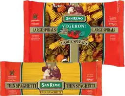 IGA San Remo Pasta 375‑500g Selected Varieties offer