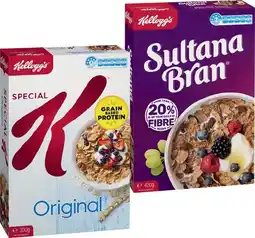 IGA Kellogg's Special K, Sultana Bran or Crunchy Nut Cereal 300‑420g offer