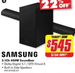 The Good Guys SAMSUNG 5.1Ch 400W Soundbar offer