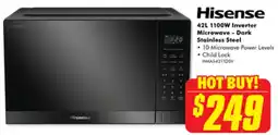 The Good Guys Hisense 42L 1100W Inverter Microwave - Dark Stainless Steel offer