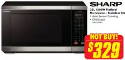 The Good Guys SHARP 32L 1200W Flatbed Microwave - Stainless Steel offer