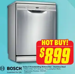 The Good Guys BOSCH Series 2 Freestanding Dishwasher - Stainless Steel offer