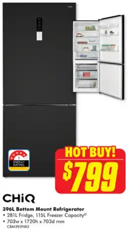 The Good Guys CHIQ 396L Bottom Mount Refrigerator offer