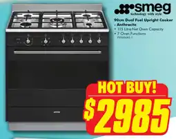 The Good Guys smeg 90cm Dual Fuel Upright Cooker offer