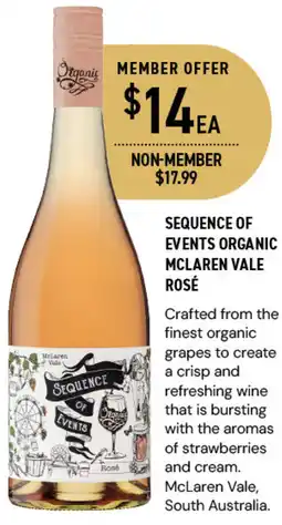 Dan Murphy's SEQUENCE OF EVENTS ORGANIC MCLAREN VALE ROSÉ offer
