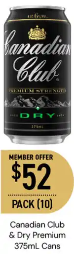 Canadian Club & Dry Premium 375mL Cans