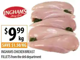 Supabarn INGHAMS CHICKEN BREAST FILLETS from the deli department offer