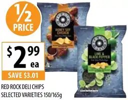 Supabarn RED ROCK DELI CHIPS SELECTED VARIETIES 150/165g offer