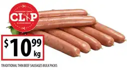 Supabarn TRADITIONAL THIN BEEF SAUSAGES BULK PACKS offer