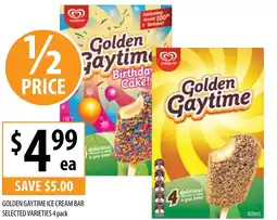 Supabarn GOLDEN GAYTIME ICE CREAM BAR SELECTED VARIETIES 4 pack offer
