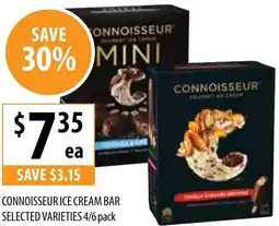 Supabarn CONNOISSEUR ICE CREAM BAR SELECTED VARIETIES 4/6 pack offer
