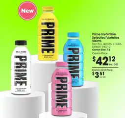 Campbells Wholesale Prime Hydration Selected Varieties 500mL offer