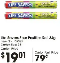 Campbells Wholesale Life Savers Sour Pastilles Roll 34g Item No. 159325 Carton Size: 24 offer