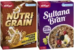 Coles Kellogg's Nutri Grain 470g or Sultana Bran 700g offer