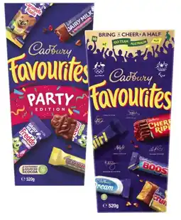 Coles Cadbury Favourites 520g offer