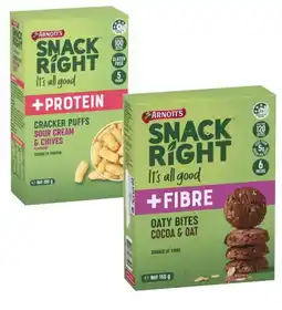 Coles Arnott's Snack Right Multipack Cracker Puffs or Oaty Bites 100g-150g offer