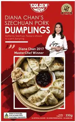 Coles Golden Wok Szechuan Pork Dumplings 230g offer