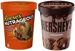 Coles Hershey's or Reese's Tub 1 Litre or Violet Crumble Ice Cream 4 Pack 360mL-440mL offer