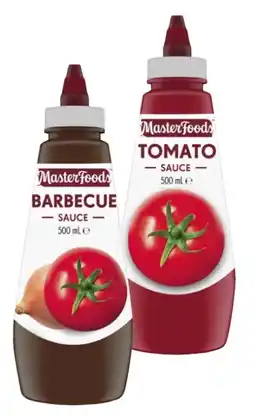 Coles MasterFoods Squeeze Tomato or Barbecue Sauce 475mL-500mL offer