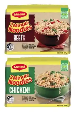Coles Maggi 2 Minute Noodles 5 Pack 325g-380g offer