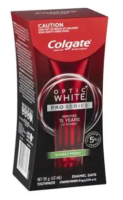 Coles Colgate Optic White Pro Vividly Fresh Toothpaste 80g offer