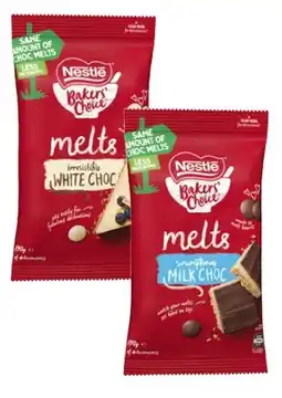 Coles Nestlé Baking Chocolate Melts or Bits 200g-290g offer