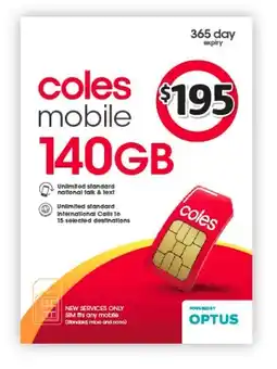 Coles Coles Mobile $195 SIM offer