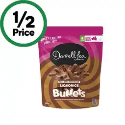 Woolworths Darrell Lea Chocolate Coated Bites or Bullets, Liquorice, Batch 37 or All Sorts 140-280g offer