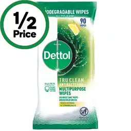 Woolworths Dettol Tru Clean Antibacterial Wipes Pk 90 offer