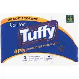 Woolworths Tuffy Paper Towel Pk 3 offer
