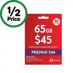 Woolworths Vodafone $45 Starter Pack offer