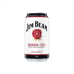 Woolworths Jim Beam White Label & Cola Cans 6x375ml offer