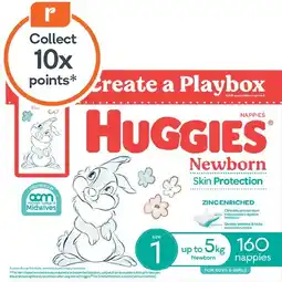 Woolworths Huggies Ultra Dry Mega Nappies Pk 96-160 offer