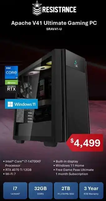 Leader Computers RESISTANCE Apache V41 Ultimate Gaming PC offer