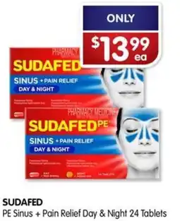 Alliance Pharmacy SUDAFED PE Sinus + Pain Relief Day & Night 24 Tablets offer