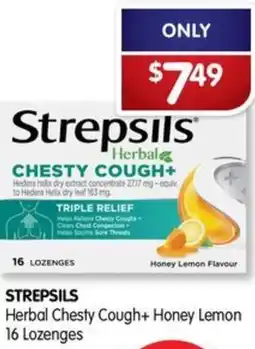Strepsils Herbal Chesty Cough+ Honey Lemon 16 Lozenges
