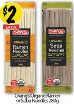 NQR Chang's Organic Ramen or Soba Noodles 280g offer