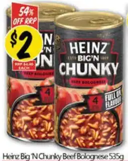 NQR Heinz Big N Chunky Beef Bolognese 535g offer