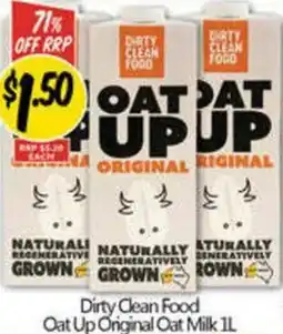 NQR Dirty Clean Food Oat Up Original Oat Milk 1L offer