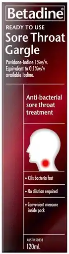 Discount Drug Stores Betadine Ready To Use Sore Throat Gargle 120mL offer