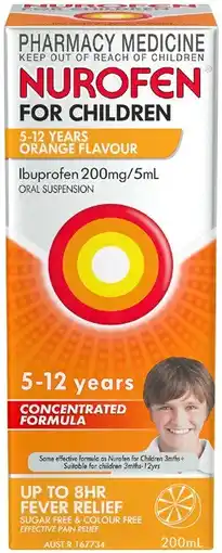 Discount Drug Stores Nurofen For Children 5-12 Years Orange Flavour 200mL offer