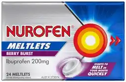 Discount Drug Stores Nurofen Meltlets 200mg Berry Burst Flavour 24 Meltlets offer