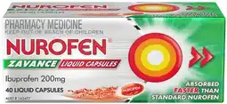 Discount Drug Stores Nurofen Zavance 40 Liquid Capsules offer