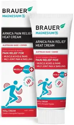 Discount Drug Stores Brauer Magnesium + Pain Relief Heat Cream 100g offer