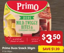 Spar Primo Duos Snack 50gm offer