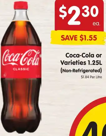 Spar Coca-Cola or Varieties 1.25L offer