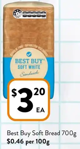 Foodworks Best Buy Soft Bread 700g offer