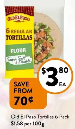 Foodworks Old El Paso Tortillas 6 Pack offer